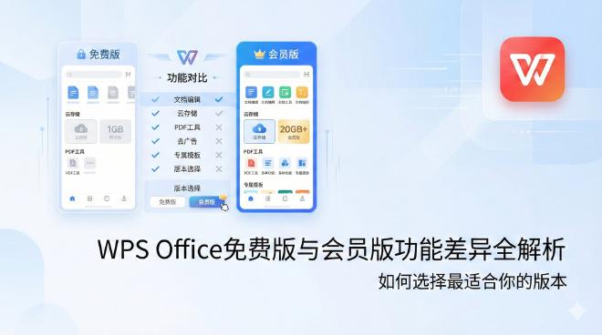 免费版与会员版功能对比可视化