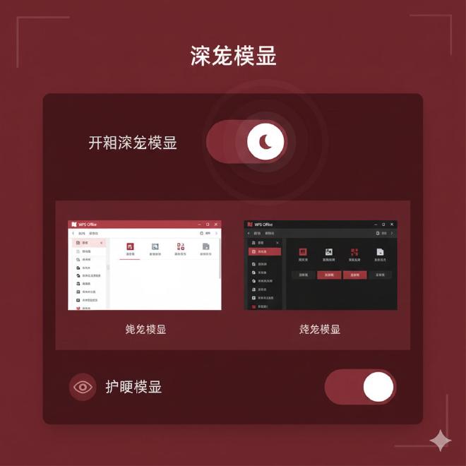 暗黑模式设置界面与视觉效果对比