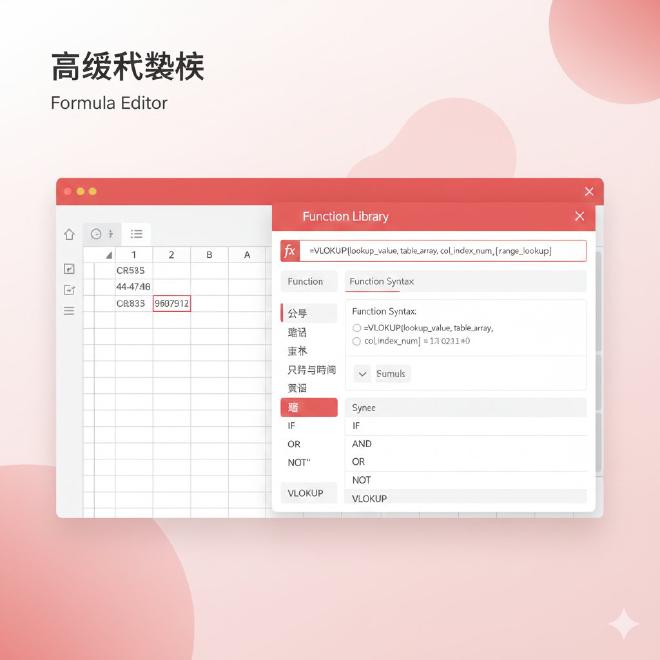 高级函数库与公式编辑界面