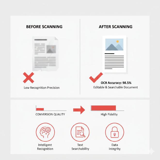 扫描效果对比与识别精度展示