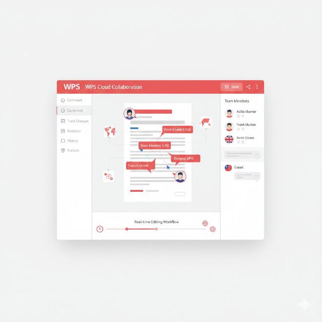 跨国团队协作界面与实时编辑
