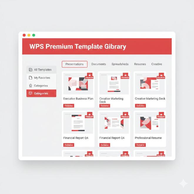 会员模板库界面与精品模板展示