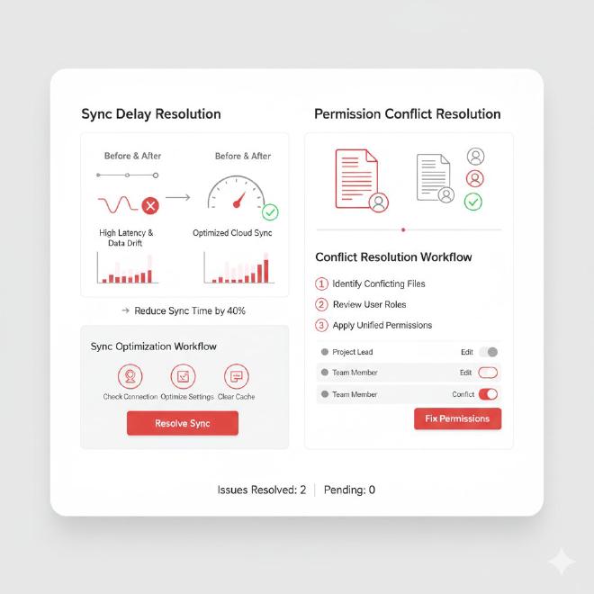 同步延迟与权限冲突解决方案