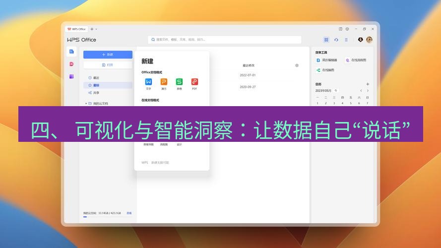 wps下载 四、 可视化与智能洞察：让数据自己“说话”