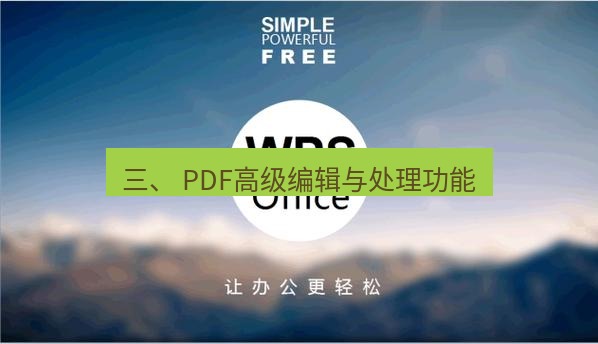 wps下载 三、 PDF高级编辑与处理功能