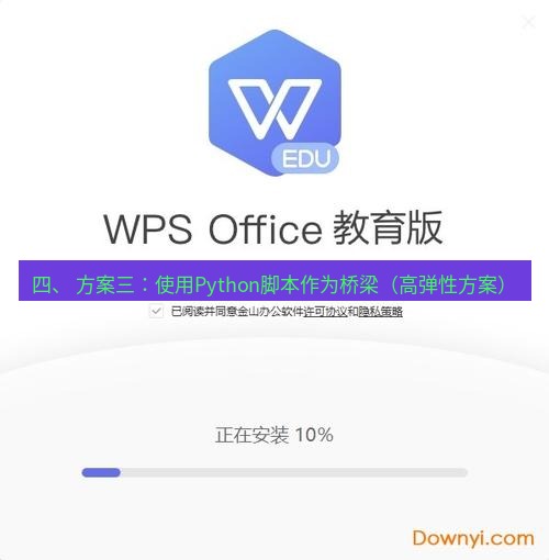 wps下载 四、 方案三：使用Python脚本作为桥梁（高弹性方案）
