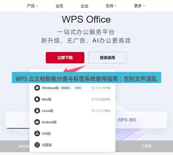 wps下载 WPS 云文档智能分类与标签系统使用指南：告别文件混乱