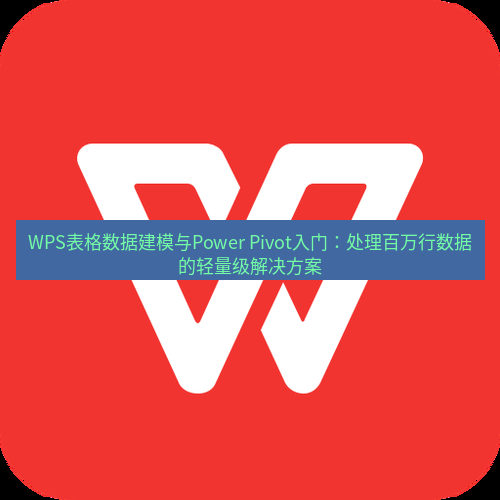 wps下载 WPS表格数据建模与Power Pivot入门：处理百万行数据的轻量级解决方案