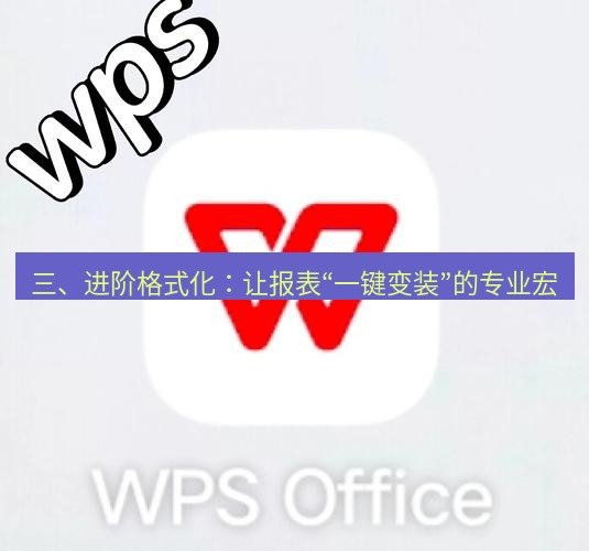 wps下载 三、进阶格式化：让报表“一键变装”的专业宏