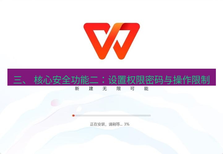 wps下载 三、 核心安全功能二：设置权限密码与操作限制