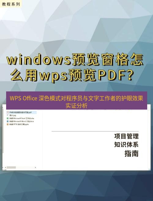 wps下载 WPS Office 深色模式对程序员与文字工作者的护眼效果实证分析