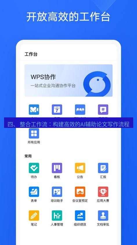 wps下载 四、 整合工作流：构建高效的AI辅助论文写作流程