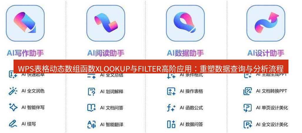 wps下载 WPS表格动态数组函数XLOOKUP与FILTER高阶应用：重塑数据查询与分析流程