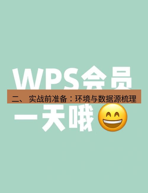 wps下载 二、 实战前准备：环境与数据源梳理