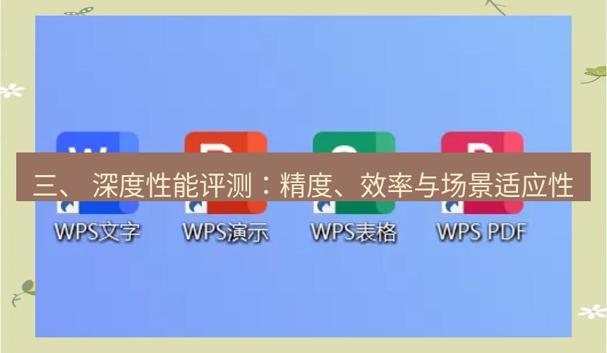 wps下载 三、 深度性能评测：精度、效率与场景适应性